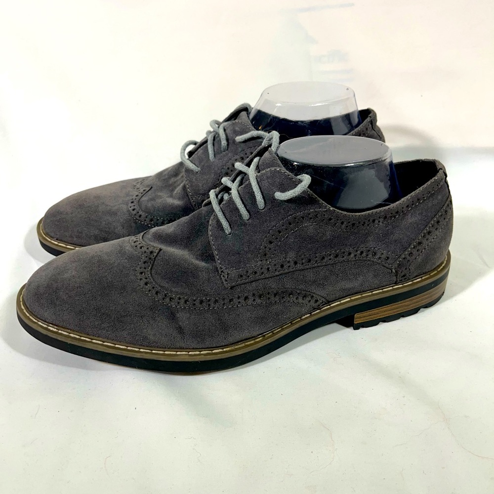 GOLAIMAN LEATHER SUEDE OXFORD SHOE MENS 10.5 GRAY NEW WITHOUT BOX